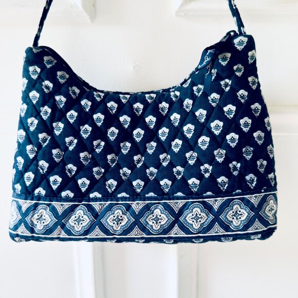 Vera Bradley Shoulder Bag 9x7in Retired Spring 2005 Nantucket Navy Pattern Blue - Picture 14 of 15